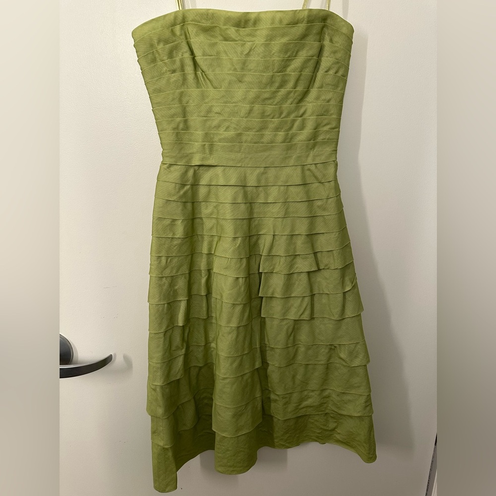 BCBGMaxAzaria green strapless dress